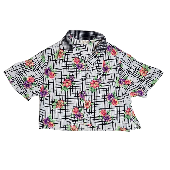 Vintage Victoria’s Secret Gold Label Floral Gingham Pajama Set size Small - Picture 3 of 7